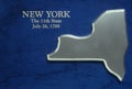 Silver Map of New York Royalty Free Stock Photo