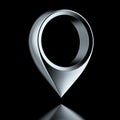 Silver Map pointer icon Royalty Free Stock Photo