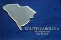 Silver Map of South Carolina Royalty Free Stock Photo