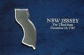 Silver map of state of New Jersey Royalty Free Stock Photo