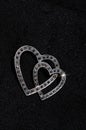 Silver and marcasite heart brooch.