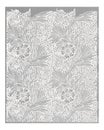 Silver marigold illustration wall art print and poster design remix from original artwork by William Morris