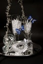 Silver Mask & Champagne Glasses Royalty Free Stock Photo