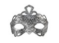 Silver carnival mask on white background. Royalty Free Stock Photo