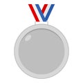 Silver Medal Flat Icon Isolated on White