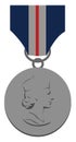 Silver medal, illustration, vector Royalty Free Stock Photo