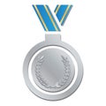 Silver medal illustration on white background Royalty Free Stock Photo