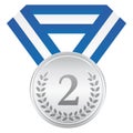 Silver medal. 2nd place. Award ceremony icon. Royalty Free Stock Photo