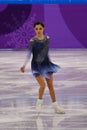 Silver medalist Evgenia Medvedeva of Olympic Athlete from Russia performs in the Team Event Ladies Single Skating Short Program Royalty Free Stock Photo