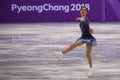 Silver medalist Evgenia Medvedeva of Olympic Athlete from Russia performs in the Team Event Ladies Single Skating Short Program Royalty Free Stock Photo