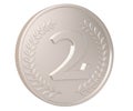 Silver medals Isolated in white background. 3d illustration