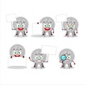 Silver medals ribbon cartoon character bring information board