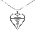 Silver Medical Caduceus Symbol Medallion. 3d Rendering