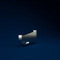 Silver Megaphone icon isolated on blue background. Speaker sign. Minimalism concept. 3d illustration 3D render