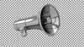 Silver Megaphone on Transparent Background Royalty Free Stock Photo