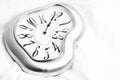Silver melted clock Royalty Free Stock Photo
