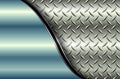 Silver metal background with chrome shiny diamond plate pattern texture
