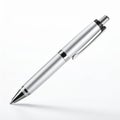 Silver Metal Ballpoint Pen Isolated on Bright White Studio Background Royalty Free Stock Photo