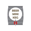 Silver metal beer mini keg with tap. Vector clipart. Illustration ÃÂ¾n blank white background.