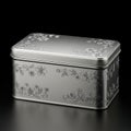 Silver Metal Box with Floral Design Royalty Free Stock Photo