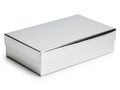Silver metal box isolated on white background Royalty Free Stock Photo