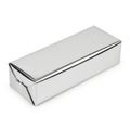 Silver metal box isolated on white background Royalty Free Stock Photo
