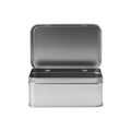 Silver metal box with a lid slightly open Royalty Free Stock Photo