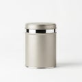 Silver metal container with lid on white background isolated on white background Royalty Free Stock Photo