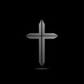 Silver Metal cross logo