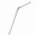 Silver Metal Drinking Straw on White Background Royalty Free Stock Photo
