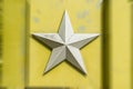 Silver metal five pointed Soviet star