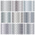 Silver metal gradient chevron pattern backgrounds set Royalty Free Stock Photo