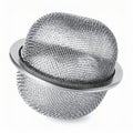 Silver Metal Mesh Tea Infuser Ball on White Background Royalty Free Stock Photo