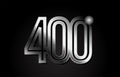 silver metal number 400 logo icon design Royalty Free Stock Photo