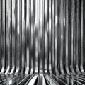 Silver metal panels. Parallel lines, three-dimensional striped illustration. Royalty Free Stock Photo