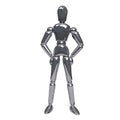 Silver Metal Robot Isolated on White