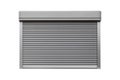 Silver metal roller door shutter isolated on white Royalty Free Stock Photo