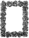 Silver Metal Rose Ornate Frame Royalty Free Stock Photo