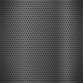 Silver metal texture with round holes and reflection chrome surface. Circle mesh pattern as grid, grate, grille. Gray metal Royalty Free Stock Photo