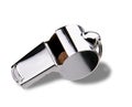 A silver metal whistle Royalty Free Stock Photo