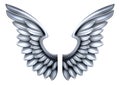 Silver Metal Wings Royalty Free Stock Photo
