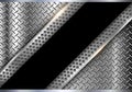 Silver metallic background, shiny and lustrous metal banner with diamond plate texture Royalty Free Stock Photo