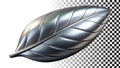 Silver metallic leaf, sleek foliage for modern and industrial designs png transparent image Generative AI Royalty Free Stock Photo