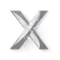 Silver Metallic Letter X Logo With Diamond Rhinestones