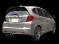 Silver metallic modern compact car - back view Royalty Free Stock Photo