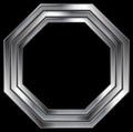 Silver metallic octagon shape design