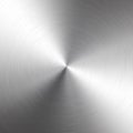 Silver metallic radial gradient with scratches. Titan, steel, chrome, nickel foil surface texture effect. Vector illustration Royalty Free Stock Photo