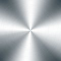 Silver metallic radial gradient with scratches. Titan, steel, chrome, nickel foil surface texture effect. Vector illustration Royalty Free Stock Photo