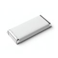 Silver Metallic Rectangular Object on White Background Royalty Free Stock Photo