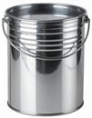 Silver Metallic Shiny Metal Pail or Bucket with Handle on White Background Royalty Free Stock Photo